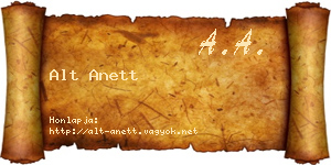 Alt Anett névjegykártya